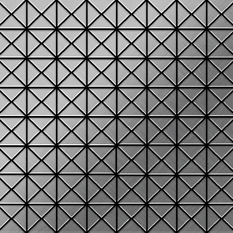 ALLOY  Mosaikfliese Mosaik Fliese massiv Edelstahl gebürstet grau 1,6mm stark Deco-S-S-B