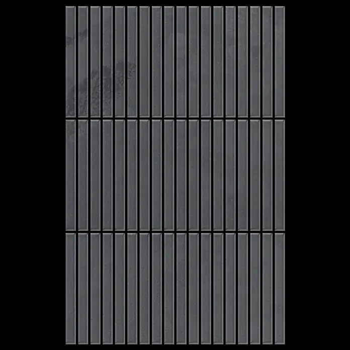 ALLOY Mosaikfliese Mosaik Fliese massiv Metall Rohstahl gewalzt grau 1,6mm stark Linear-RS - 316 x 297 mm, Grau, Sonstiges - Vertikale rechteckige Mosaikfliesen in dunkelgrauer matter Optik.