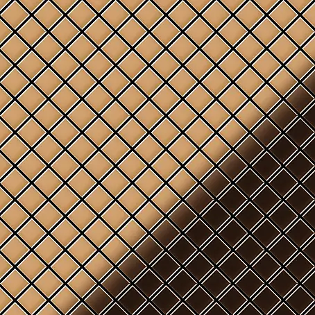 ALLOY  Mosaikfliese Mosaik Fliese massiv Metall Kupfer gewalzt kupfer 1,6mm stark Diamond-CM