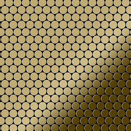 ALLOY  Mosaikfliese Mosaik Fliese massiv Titan hochglänzend gold 1,6mm stark Penny-Ti-GM