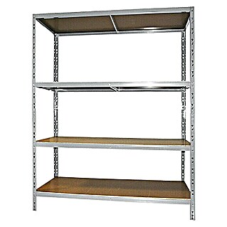 Regalux Kovinski regal XXM (V x Š x G: 180 x 140 x 60 cm, Število polic: 4 kos, Vijaki, Srebrne barve)