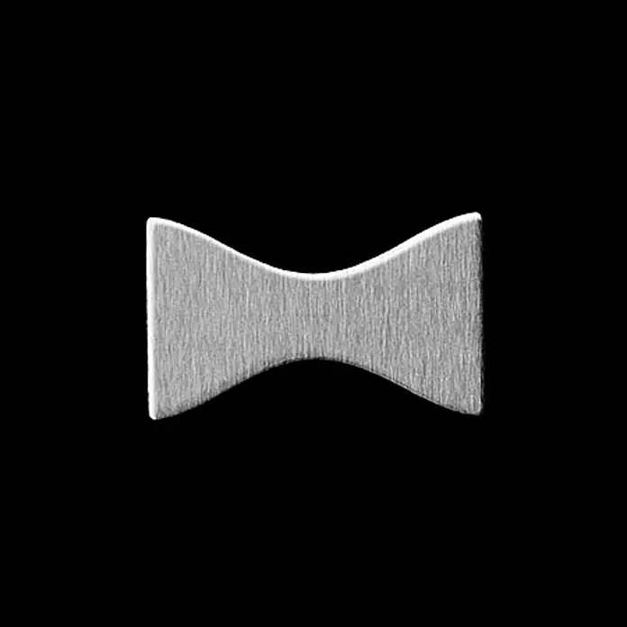 ALLOY Mosaikfliese Mosaik Fliese massiv Edelstahl marine gebürstet grau 1,6mm Kismet-S-S-MB - 329 x 299 mm, Grau, Silber, Blau, Sonstiges - Gebürstetes Metall-Zugfestigkeitsprüfmuster in Schleifenform, silbergrau.