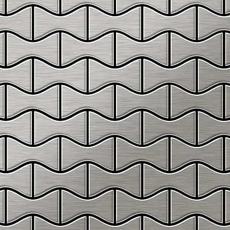ALLOY  Mosaikfliese Mosaik Fliese massiv Edelstahl marine gebürstet grau 1,6mm Kismet-S-S-MB