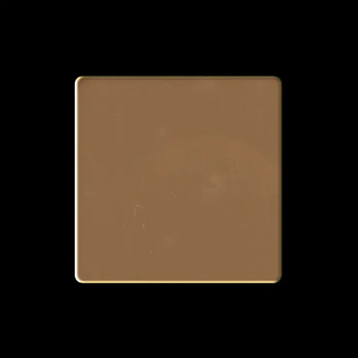 ALLOY Mosaikfliese Mosaik Fliese massiv Metall Titan hochglanz kupfer 1,6mm Cinquanta-Ti-AM - 306 x 306 mm, Bronze, Hochglänzend - Glatte, bronzefarbene quadratische Platte mit abgerundeten Ecken.