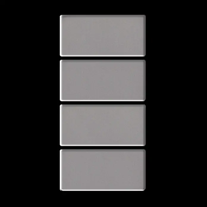 ALLOY Mosaikfliese Mosaik Fliese massiv Metall Edelstahl matt grau 1,6mm stark Bauhaus-S-S-MA - 318 x 329 mm, Grau, Silber, Matt - Volle Akkuladestandsanzeige mit vier gestapelten grauen Segmenten.