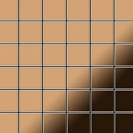 ALLOY  Mosaikfliese Mosaik Fliese massiv Metall Titan hochglanz kupfer 1,6mm Cinquanta-Ti-AM