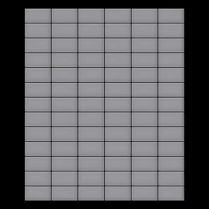 ALLOY Mosaikfliese Mosaik Fliese massiv Metall Edelstahl matt grau 1,6mm stark Bauhaus-S-S-MA - 318 x 329 mm, Grau, Silber, Matt - Muster aus glatten, einheitlichen grauen Rechteckfliesen.