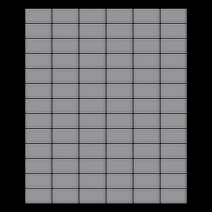ALLOY Mosaikfliese Mosaik Fliese massiv Metall Edelstahl matt grau 1,6mm stark Bauhaus-S-S-MA - 318 x 329 mm, Grau, Silber, Matt - Gittermuster aus geprägten grauen Quadraten.