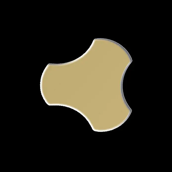 ALLOY Mosaikfliese Mosaik Fliese massiv Titan hochglänzend gold 1,6mm stark Ubiquity-Ti-GM - 270 x 325 mm, Gold, Hochglänzend - Beiger Verbundpflasterstein mit drei abgerundeten Ausbuchtungen, für Pflasterungen.