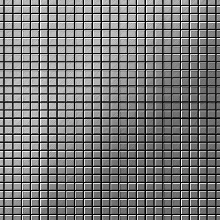 ALLOY  Mosaikfliese Mosaik Fliese massiv Edelstahl gebürstet grau 1,6mm stark Glomesh-S-S-B
