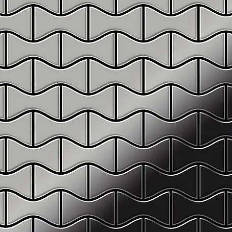 ALLOY  Mosaikfliese Mosaik Fliese massiv Edelstahl marine hochglanz grau 1,6mm Kismet-S-S-MM