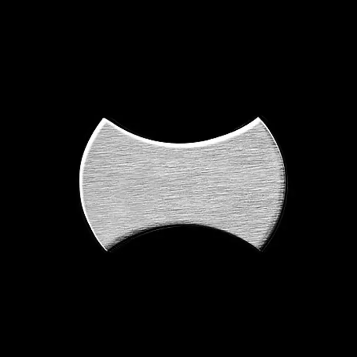 ALLOY Mosaikfliese Mosaik Fliese massiv Edelstahl marine gebürstet grau 1,6mm Infinit-S-S-MB - 322 x 322 mm, Grau, Silber, Blau, Sonstiges - Gebürstetes Metallteil, doppelt konkav geformt.