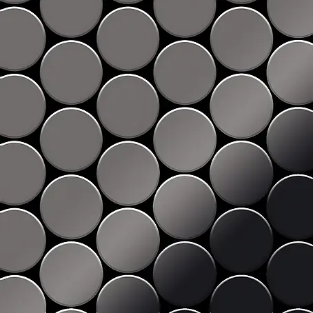 ALLOY  Mosaikfliese Mosaik Fliese massiv Titan hochglanz dunkelgrau 1,6mm Medallion-Ti-SM