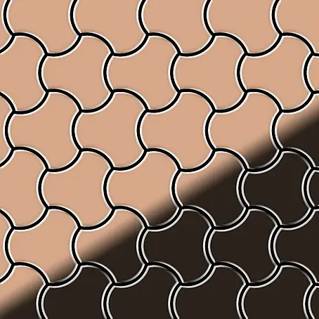 ALLOY  Mosaikfliese Mosaik Fliese massiv Metall Kupfer gewalzt kupfer 1,6mm stark Ubiquity-CM