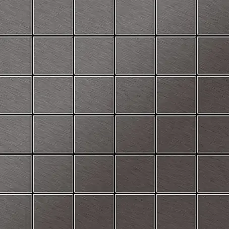 ALLOY  Mosaikfliese Mosaik Fliese massiv Titan gebürstet dunkelgrau 1,6mm Cinquanta-Ti-SB