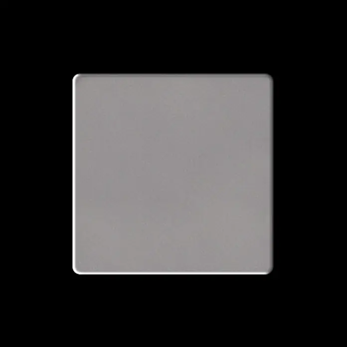 ALLOY Mosaikfliese Mosaik Fliese massiv Edelstahl matt grau 1,6mm stark Cinquanta-S-S-MA - 306 x 306 mm, Grau, Silber, Matt - Hellgraues, quadratisches Paneel mit abgerundeten Ecken und einer dezenten Textur.