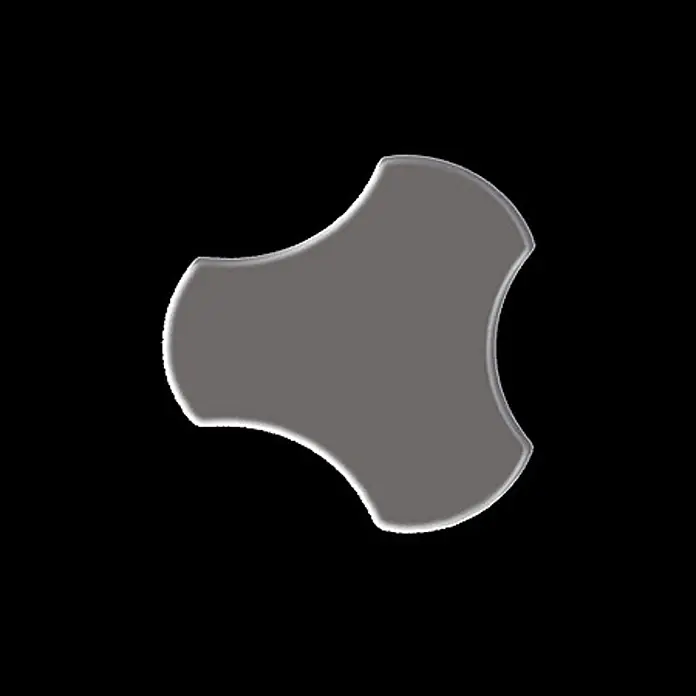 ALLOY Mosaikfliese Mosaik Fliese massiv Metall Titan hochglanz dunkelgrau 1,6mm Ubiquity-Ti-SM - 270 x 325 mm, Schwarz, Grau, Hochglänzend - Grauer, ineinandergreifender Pflasterstein mit dreilappigem, kurvenförmigem Design für Terrassen und Wege.