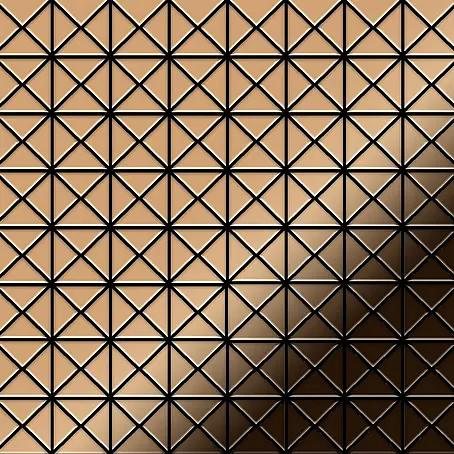 ALLOY  Mosaikfliese Mosaik Fliese massiv Titan hochglänzend kupfer 1,6mm stark Deco-Ti-AM