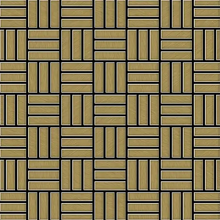 ALLOY  Mosaikfliese Mosaik Fliese massiv Titan gebürstet gold 1,6mm stark Basketweave-Ti-GB