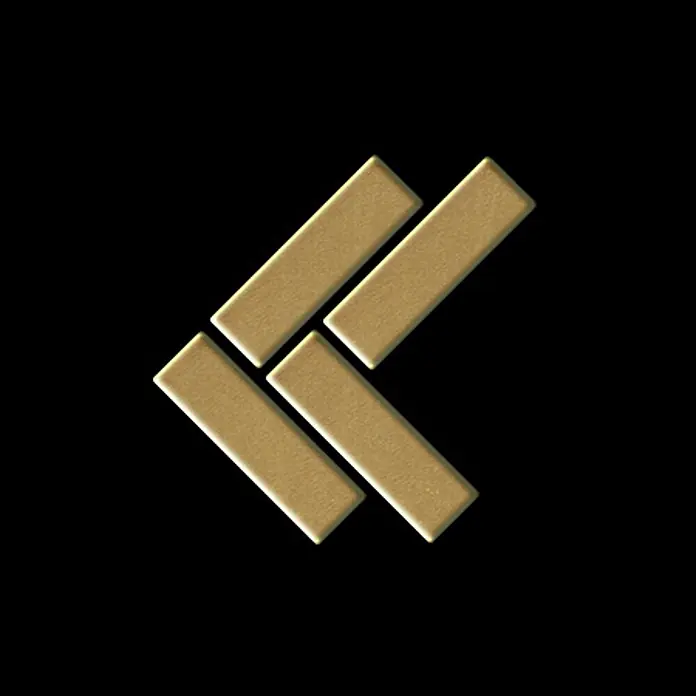 ALLOY Mosaikfliese Mosaik Fliese massiv Messing gewalzt gold 1,6mm stark Herringbone-BM - 309 x 300 mm, Gold, Sonstiges - Geprägte goldene Rechteckbalken, angeordnet als nach links zeigendes Chevron-Symbol.