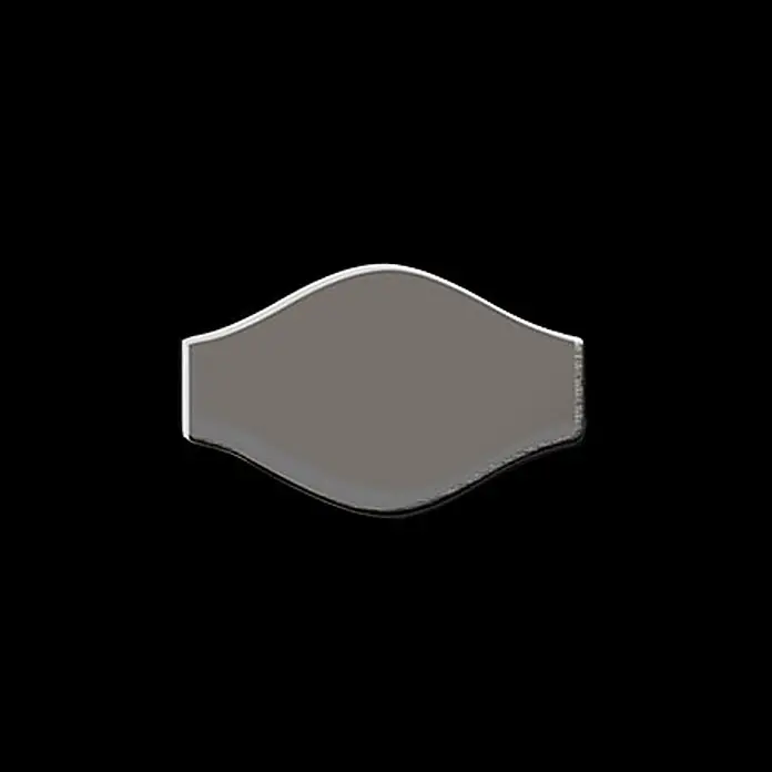 ALLOY Mosaikfliese Mosaik Fliese massiv Metall Titan hochglanz dunkelgrau 1,6mm Karma-Ti-SM - 329 x 301 mm, Schwarz, Grau, Hochglänzend - Glänzendes, stilisiertes graues Metallband mit geschwungenen Seiten.