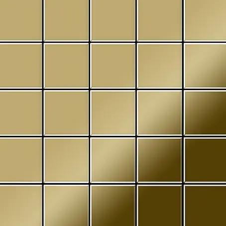 ALLOY  Mosaikfliese Mosaik Fliese massiv Titan hochglänzend gold 1,6mm stark Century-Ti-GM