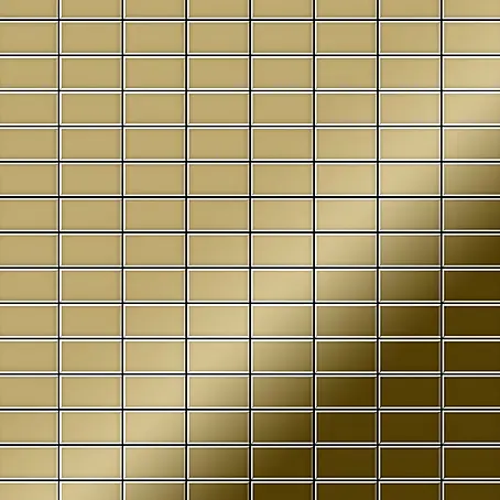 ALLOY  Mosaikfliese Mosaik Fliese massiv Titan hochglänzend gold 1,6mm stark Bauhaus-Ti-GM