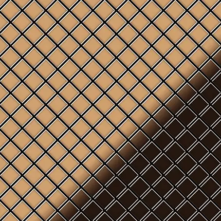 ALLOY  Mosaikfliese Mosaik Fliese massiv Metall Titan hochglanz kupfer 1,6mm Diamond-Ti-AM