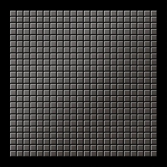 ALLOY Mosaikfliese Mosaik Fliese massiv Metall Titan gebürstet dunkelgrau 1,6mm Glomesh-Ti-SB - 316 x 316 mm, Schwarz, Grau, Sonstiges - Dunkelgraue, metallische quadratische Mosaikfliesen in einem gleichmäßigen Gittermuster.