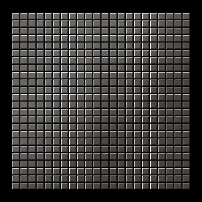 ALLOY Mosaikfliese Mosaik Fliese massiv Metall Titan gebürstet dunkelgrau 1,6mm Glomesh-Ti-SB - 316 x 316 mm, Schwarz, Grau, Sonstiges - Dunkelgraue, metallische Quadratfliesen mit gebürsteter Oberfläche.