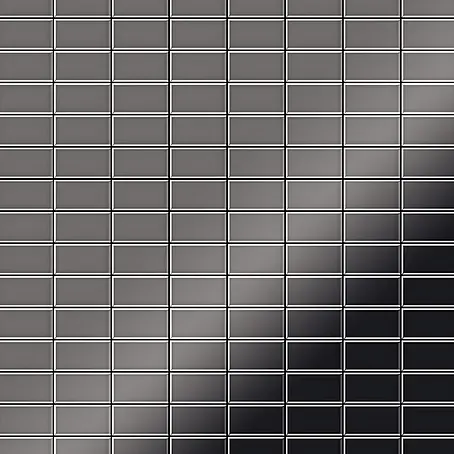 ALLOY  Mosaikfliese Mosaik Fliese massiv Metall Titan hochglanz dunkelgrau 1,6mm Bauhaus-Ti-SM