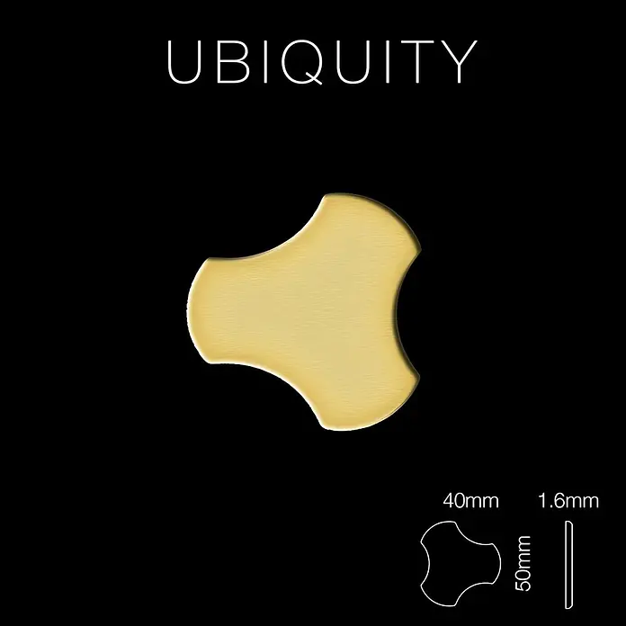 ALLOY Mosaikfliese Mosaik Fliese massiv Metall Messing gewalzt gold 1,6mm stark Ubiquity-BM - 270 x 325 mm, Gold, Sonstiges - Goldenes ineinandergreifendes Dekostück, Maße 40x50x1.6mm.