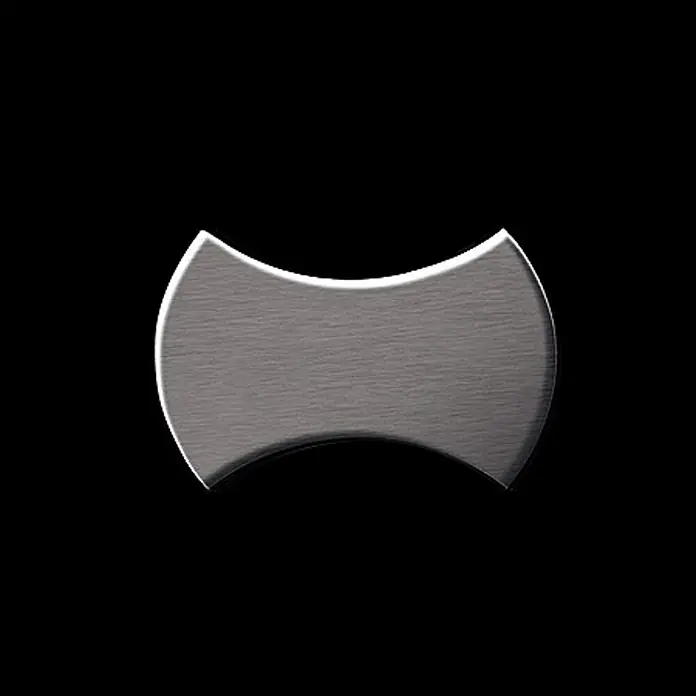 ALLOY Mosaikfliese Mosaik Fliese massiv Titan gebürstet dunkelgrau 1,6mm stark Infinit-Ti-SB - 322 x 322 mm, Schwarz, Grau, Sonstiges - Gebürstete, silberfarbene Metallplakette mit markanter, geschwungener Sanduhrform und leicht erhöhten Kanten.