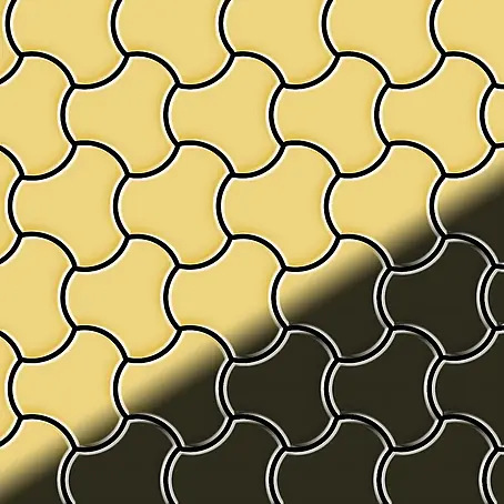 ALLOY  Mosaikfliese Mosaik Fliese massiv Metall Messing gewalzt gold 1,6mm stark Ubiquity-BM