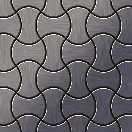 ALLOY  Mosaikfliese Mosaik Fliese massiv Titan gebürstet dunkelgrau 1,6mm stark Infinit-Ti-SB