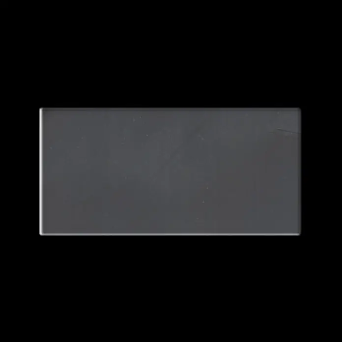 ALLOY Mosaikfliese Mosaik Fliese massiv Edelstahl marine hochglanz grau 1,6mm Subway-S-S-MM - 76 x 152 mm, Grau, Silber, Blau, Hochglänzend - Glatte, dunkelgraue rechteckige Platte.
