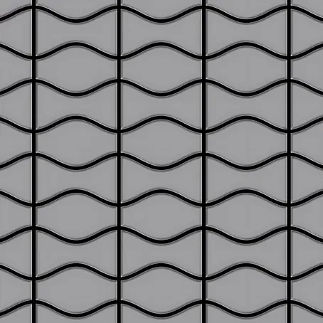 ALLOY  Mosaikfliese Mosaik Fliese massiv Metall Edelstahl matt grau 1,6mm Kismet & Karma-S-S-MA