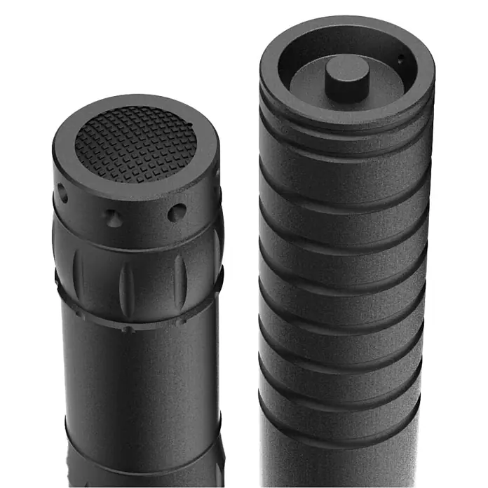 Hama Taschenlampe FL-DUO - Batteriebetrieben, Schwarz, 60 lm - Schwarz, texturierte, zylindrische Metallkomponenten für ein Gerät mit einzigartigen Enddesigns.