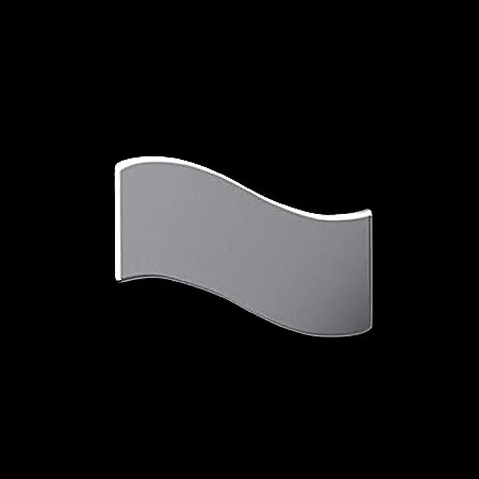 ALLOY Mosaikfliese Mosaik Fliese massiv Edelstahl hochglänzend grau 1,6mm stark Flux-S-S-M - 318 x 305 mm, Grau, Silber, Hochglänzend - Graue, geschwungene rechteckige Plakette mit weißem Rand.