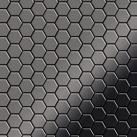 ALLOY  Mosaikfliese Mosaik Fliese massiv Metall Titan hochglanz dunkelgrau 1,6mm Honey-Ti-SM