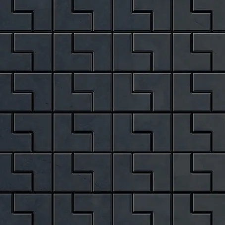 ALLOY  Mosaikfliese Mosaik Fliese massiv Metall Rohstahl gewalzt grau 1,6mm stark Kink-RS