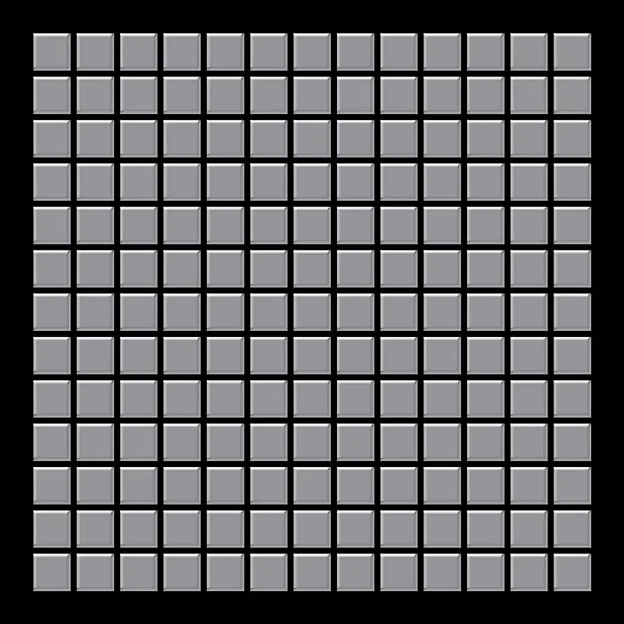 ALLOY Mosaikfliese Mosaik Fliese massiv Metall Edelstahl matt grau 1,6mm stark Mosaic-S-S-MA - 322 x 322 mm, Grau, Silber, Matt - Gitter aus grauen quadratischen Fliesen.