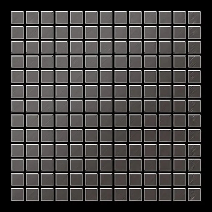ALLOY Mosaikfliese Mosaik Fliese massiv Titan gebürstet dunkelgrau 1,6mm stark Mosaic-Ti-SB - 322 x 322 mm, Schwarz, Grau, Sonstiges - Gebürstete dunkelgraue quadratische Metall-Mosaikfliesen.