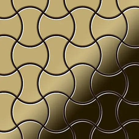 ALLOY  Mosaikfliese Mosaik Fliese massiv Titan hochglänzend gold 1,6mm stark Infinit-Ti-GM