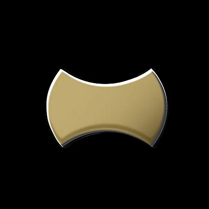 ALLOY Mosaikfliese Mosaik Fliese massiv Titan hochglänzend gold 1,6mm stark Infinit-Ti-GM - 322 x 322 mm, Gold, Hochglänzend - Metallisch goldfarbenes schmetterlingsförmiges Element.