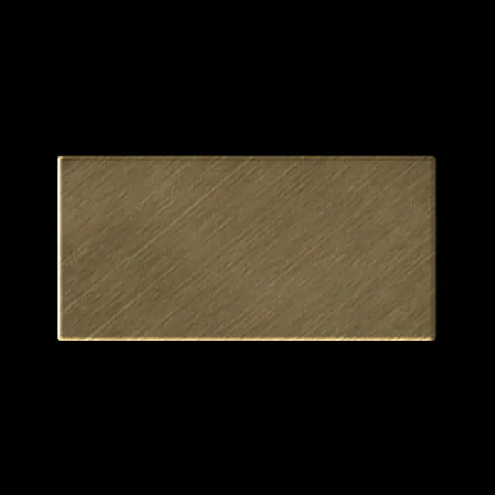 ALLOY Mosaikfliese Mosaik Fliese massiv Metall Titan gebürstet gold 1,6mm stark Subway-Ti-GB - 76 x 152 mm, Gold, Sonstiges - Rechteckige Platte aus gebürstetem Messing mit diagonaler Textur.