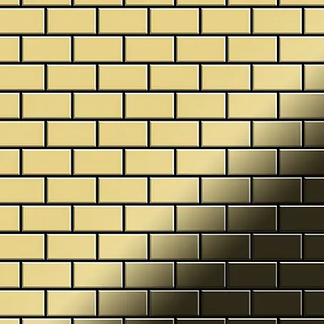 ALLOY  Mosaikfliese Mosaik Fliese massiv Metall Messing gewalzt gold 1,6mm stark House-BM