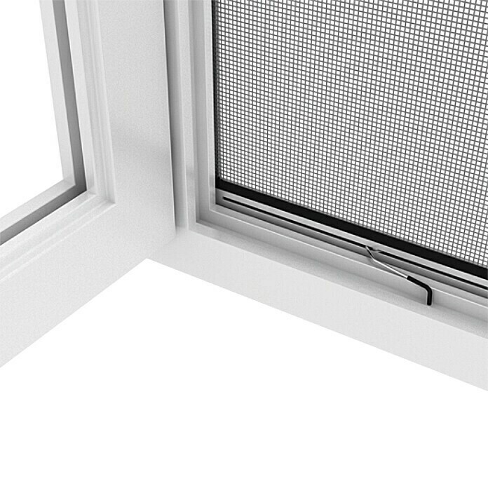Easy Life proLINE Insektenschutzfenster (80 x 100 cm, Weiß,  Schnellmontagefedern)