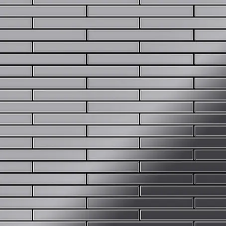 ALLOY  Mosaikfliese Mosaik Fliese massiv Edelstahl marine hochglanz grau 1,6mm Deedee-S-S-MM