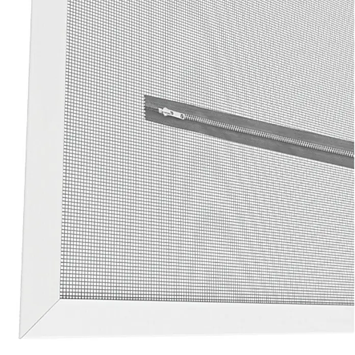 Easy Life Sonnen-& Insektenschutz-Gitter - B x H: 140 x 170 cm, Montage Insektengitter: Kleben - Bild eines Insektenschutzgitters mit Reißverschluss in einem weißen Rahmen, ideal zum Schutz vor Insekten.